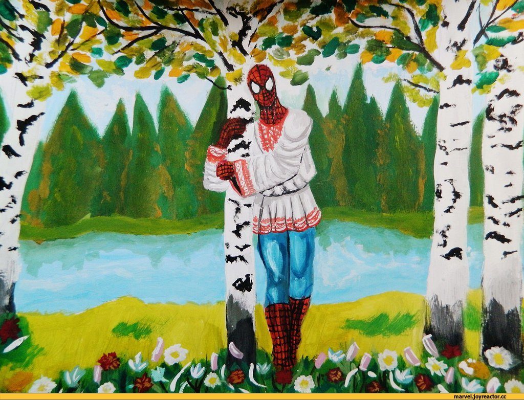 Человек-паук в берёзках