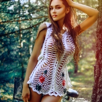 Лесная велосипедистка